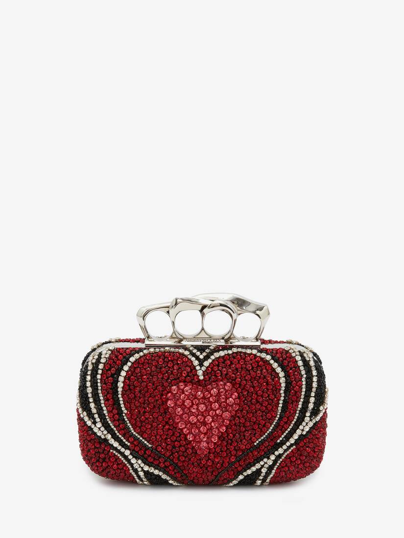 Bolsos De Mano Alexander McQueen Sculptural Four-Ring Mujer - Negros/Rojos - Mexico 386-NEMQLH